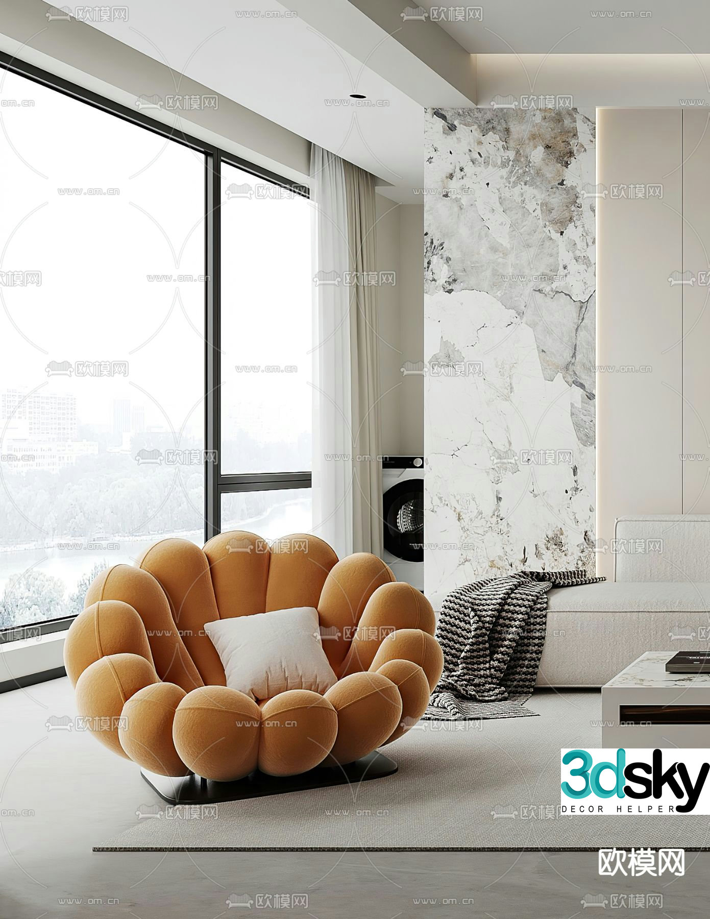 Modern leisure sofa 3d model
