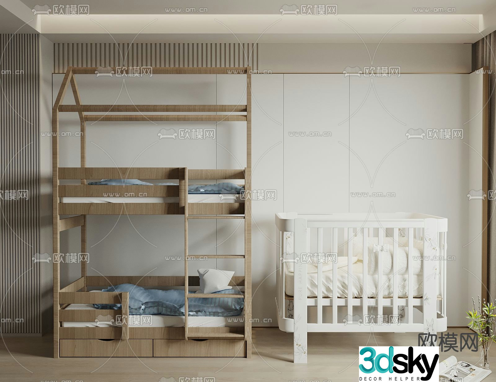 Modern crib 3d model
