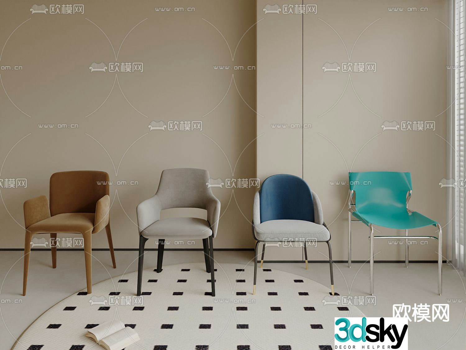 Modern chair casual chair 3d model