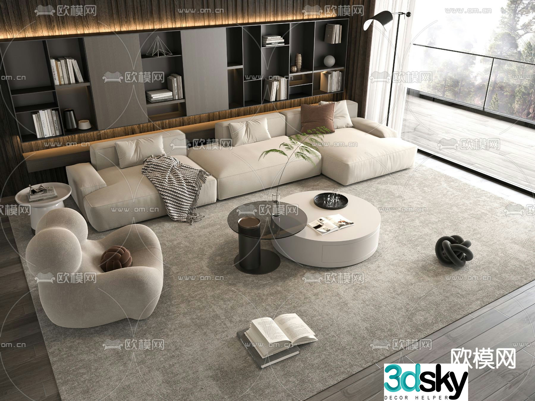 Modern modular sofa corner sofa 3d model