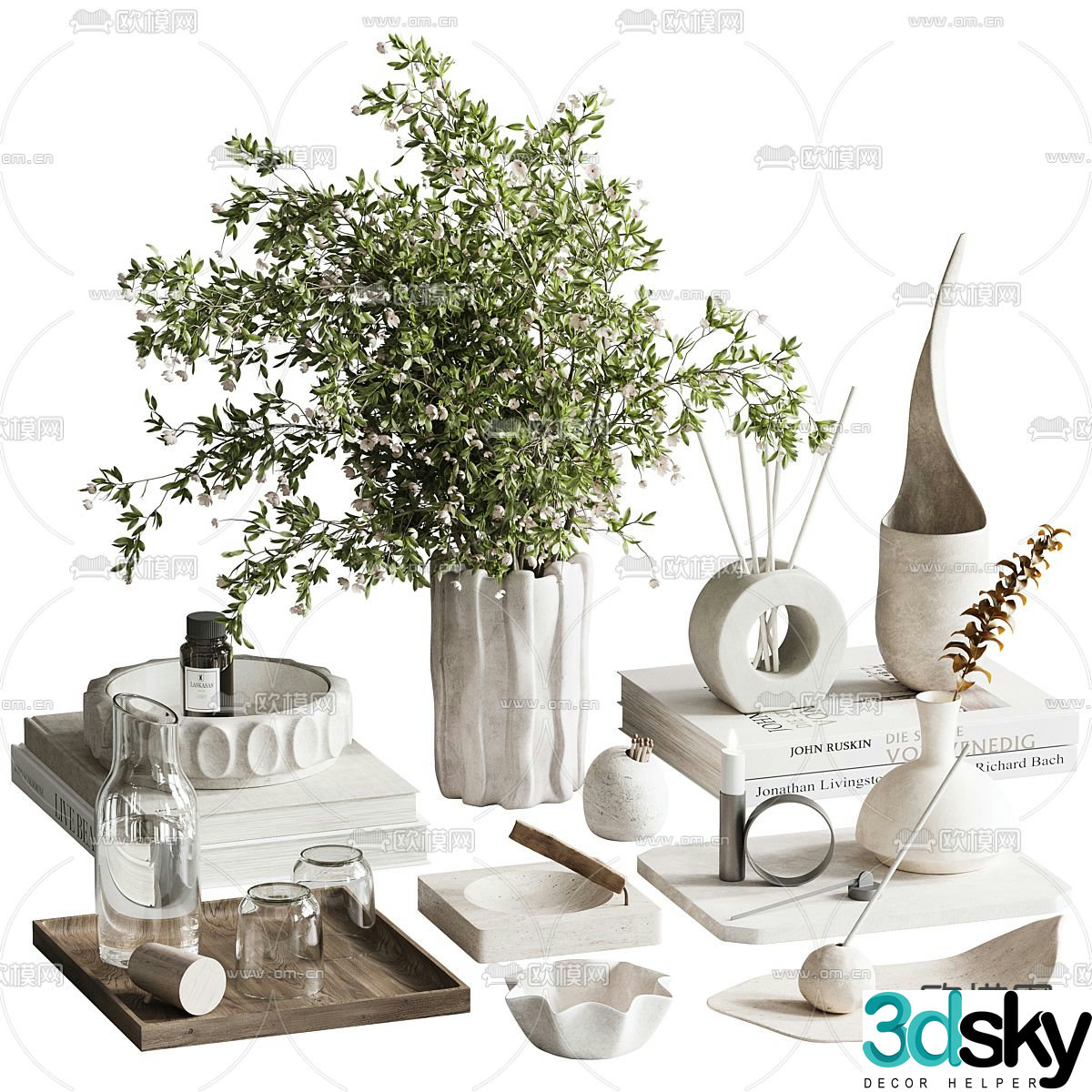 Modern decorative ornaments Books Books Water Cup 3D Model
