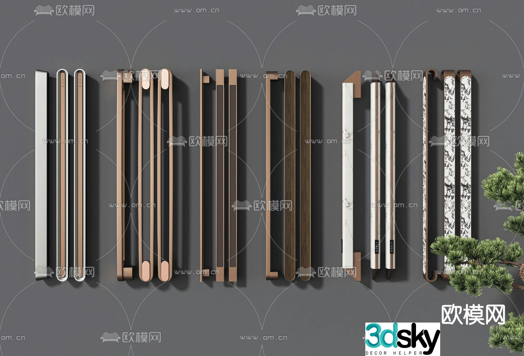 Door handle cabinet door handle 3D model