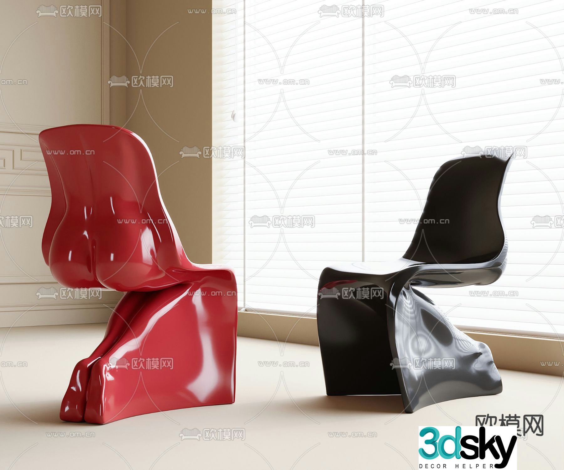 Creative chair hip chair 3d model