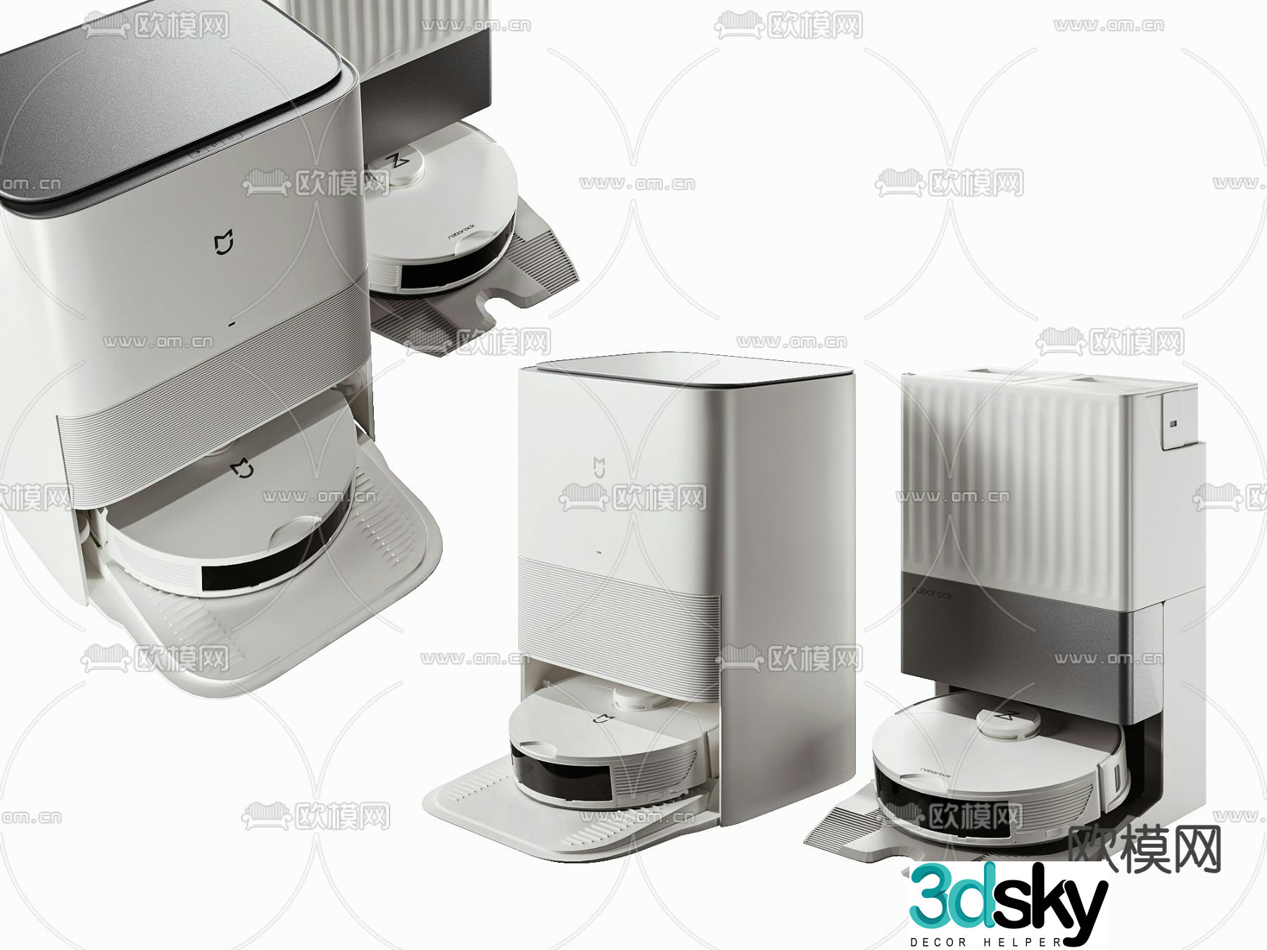 Modern sweeping robot 3d model