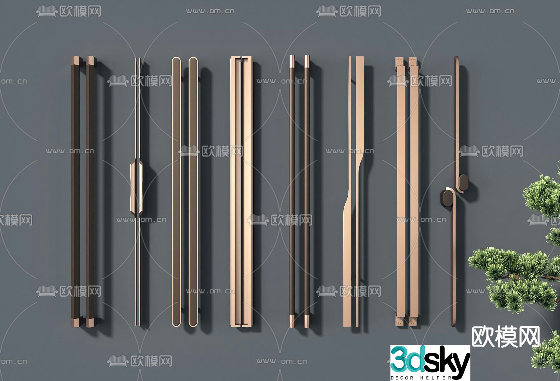 Door handle cabinet door handle 3D model