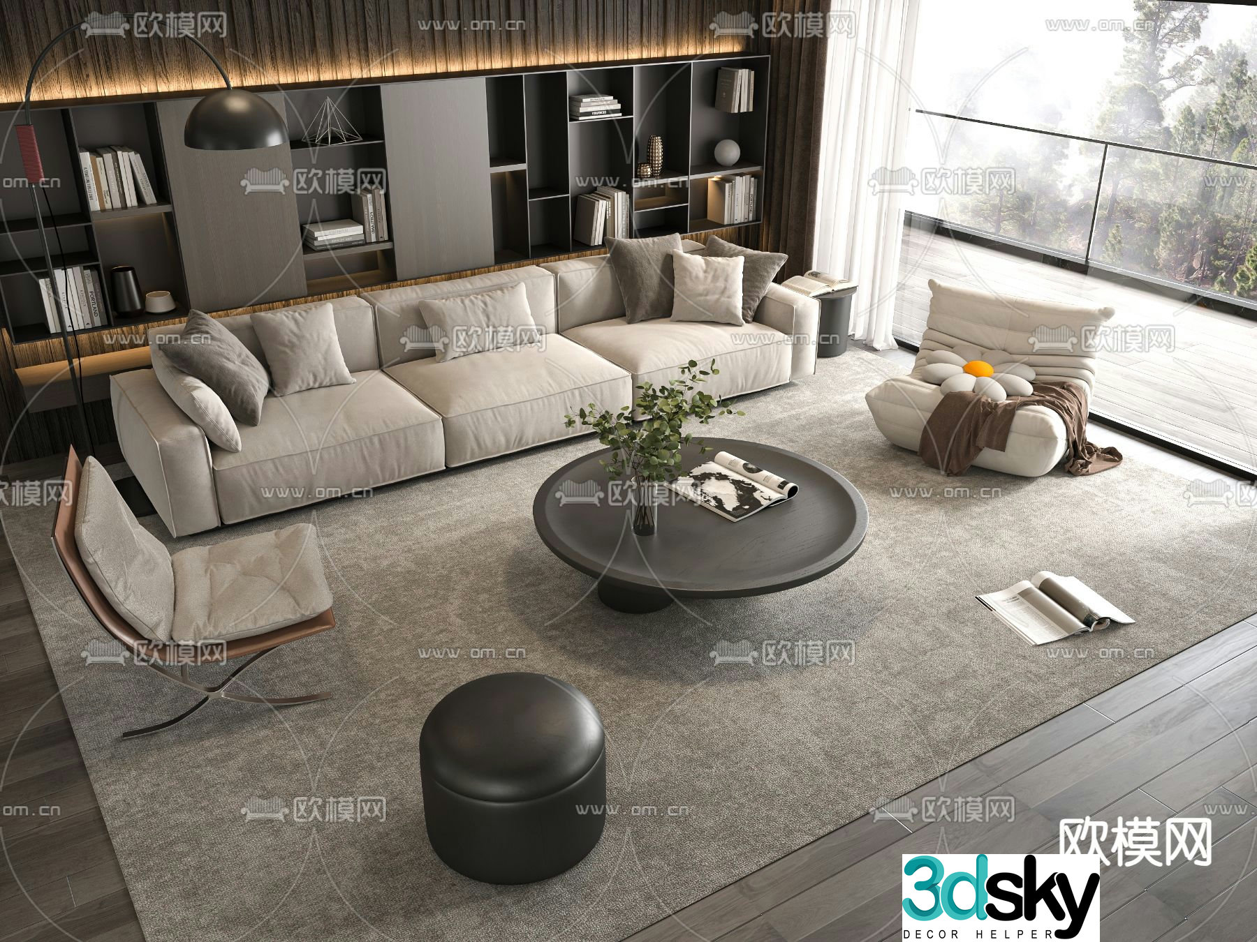 Modern sectional sofa 3d model