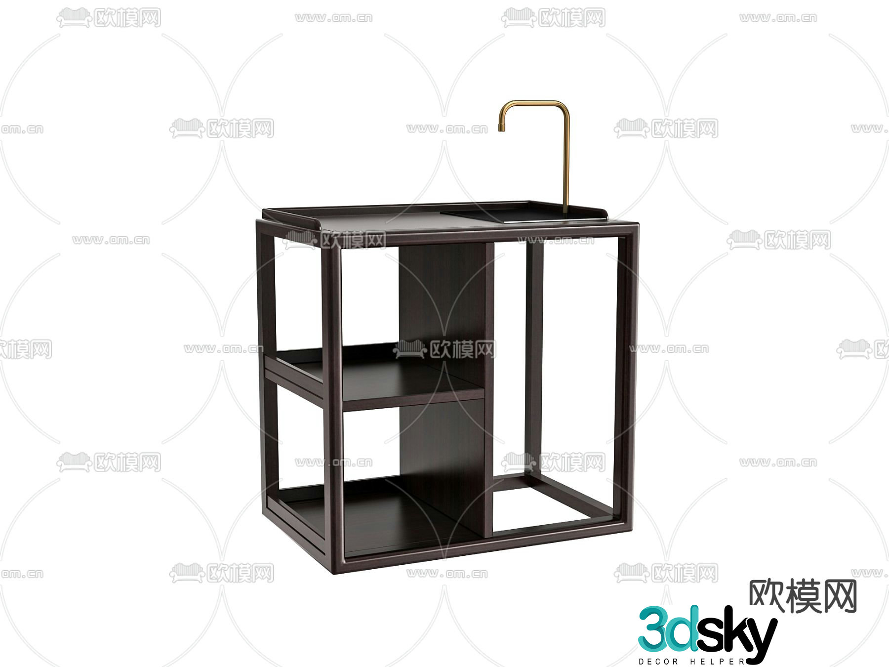 New Chinese Tea Stage Zhongdao Stage 3D Model