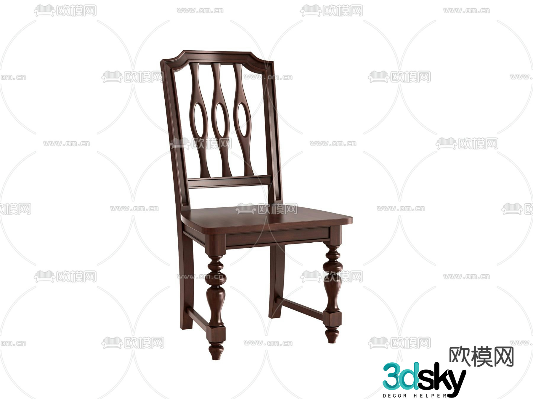 American chair dining chair 3d model