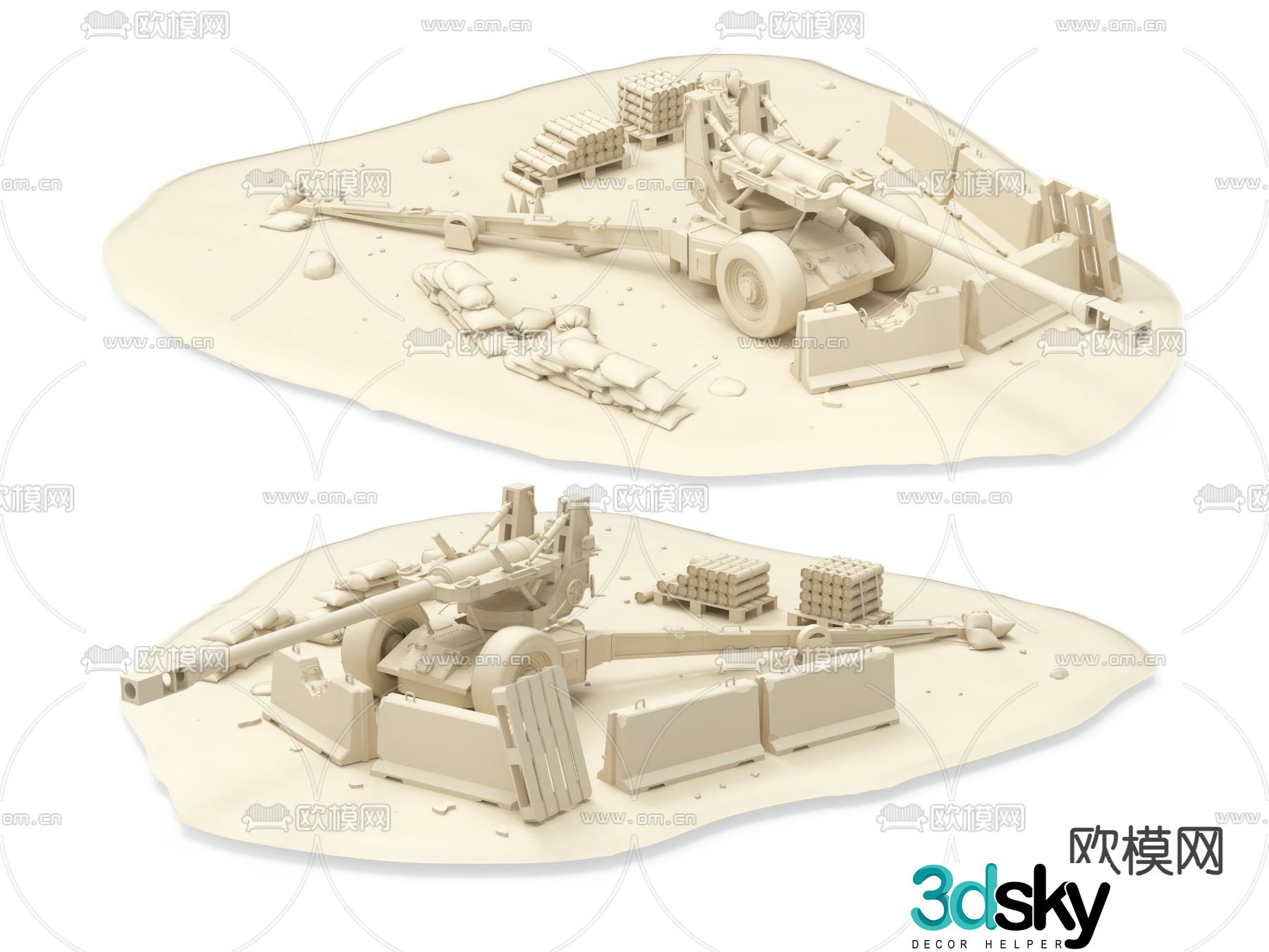 Modern toy weapons cannon 3d model