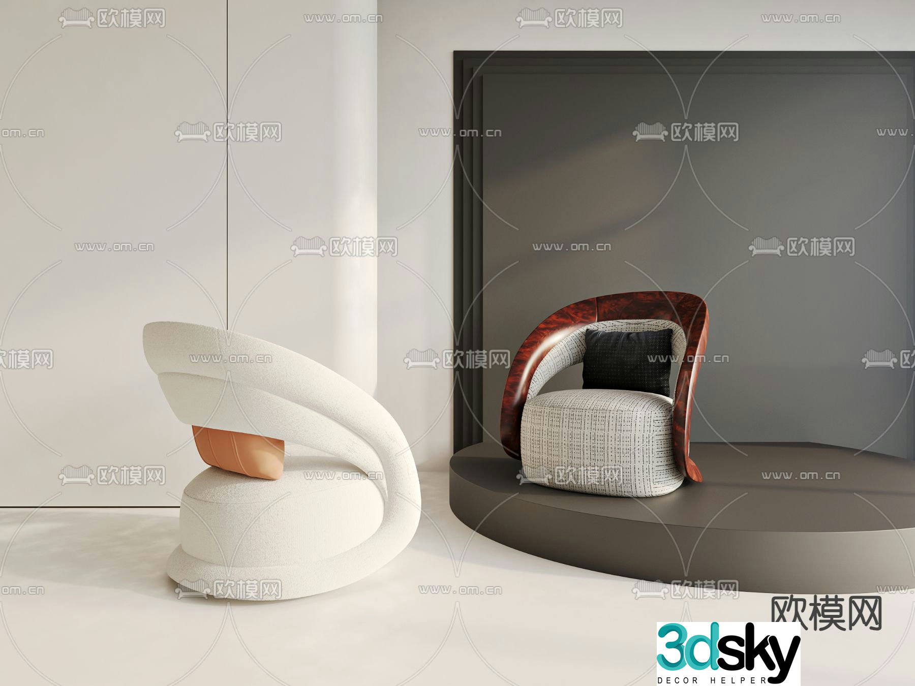 Single sofa leisure sofa 3d model
