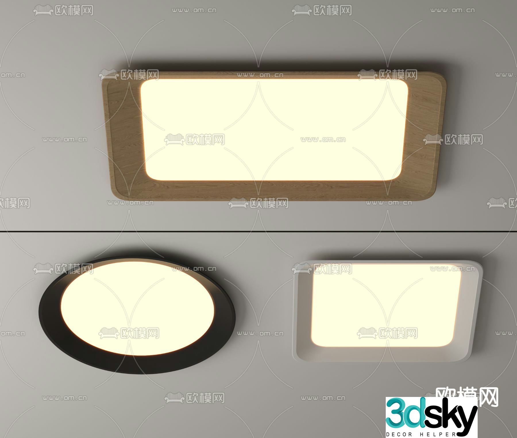 Cream style ceiling lamp round ceiling lamp 3d model