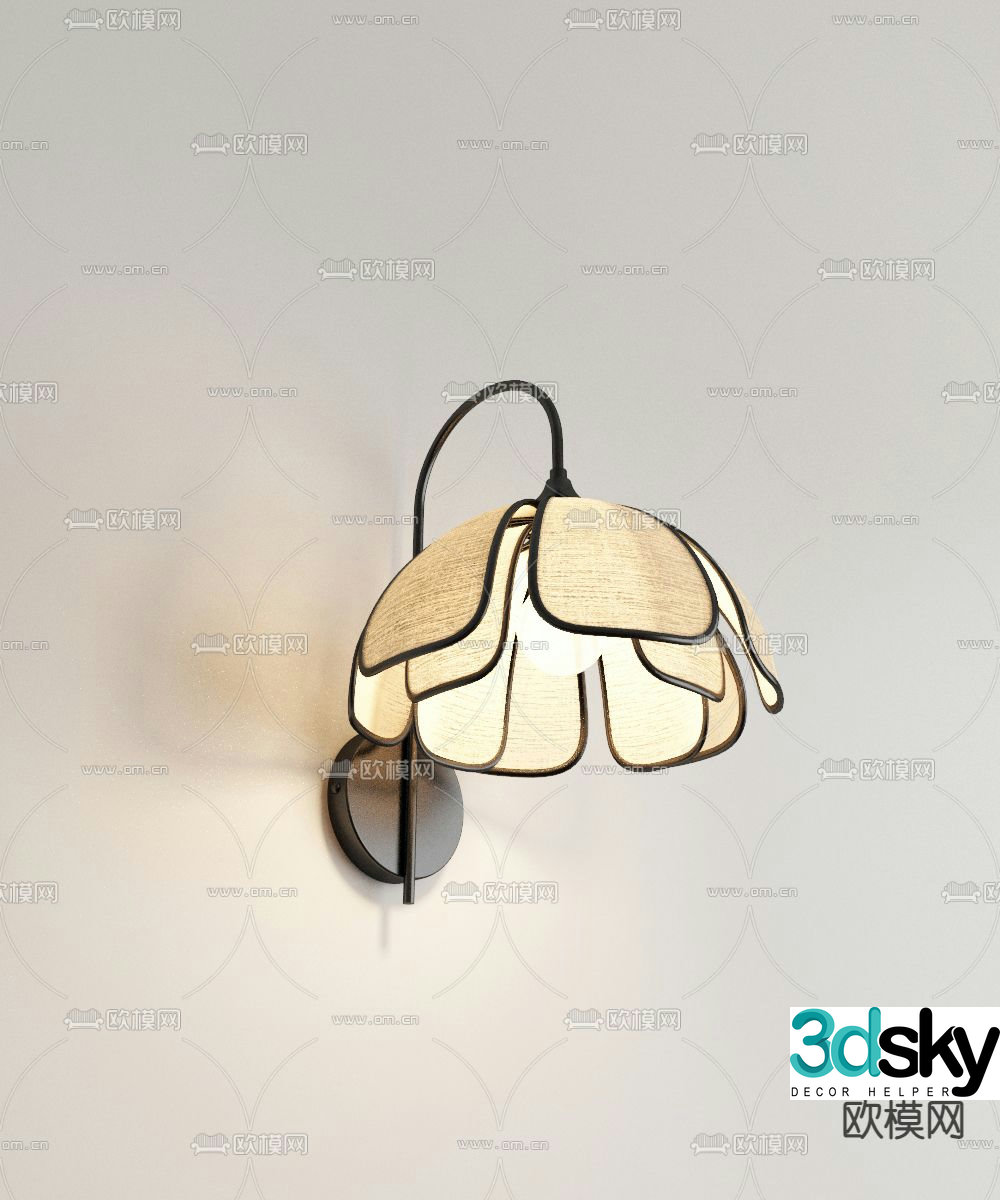 French retro wall lamp 3d model