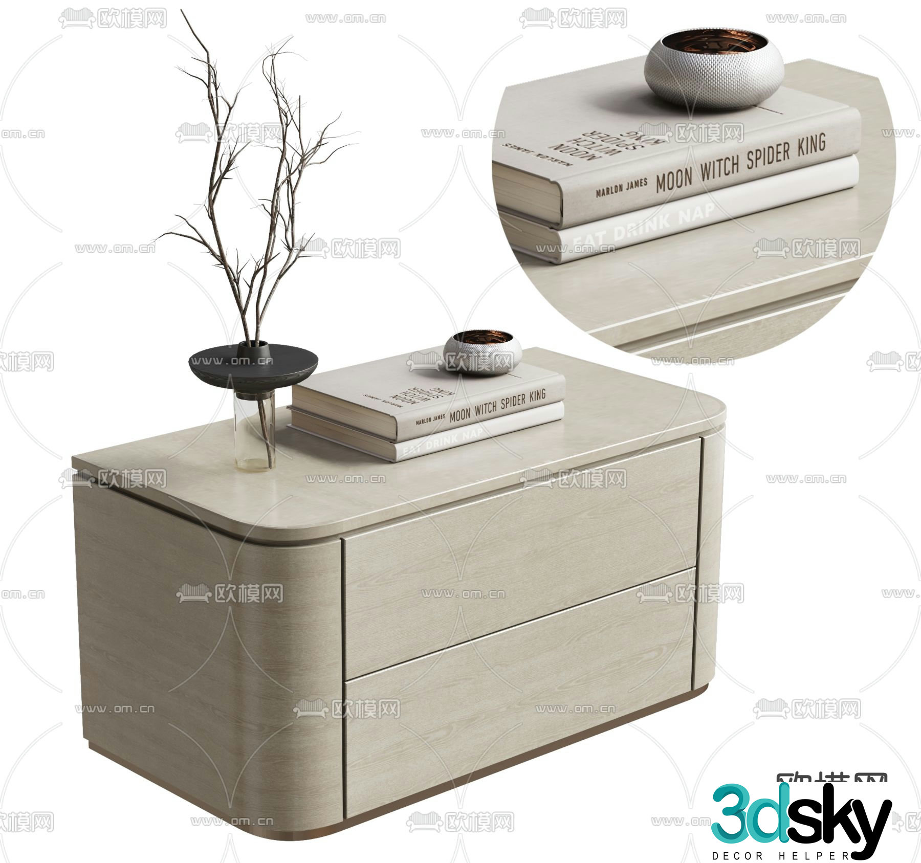 Modern bedside table 3d model
