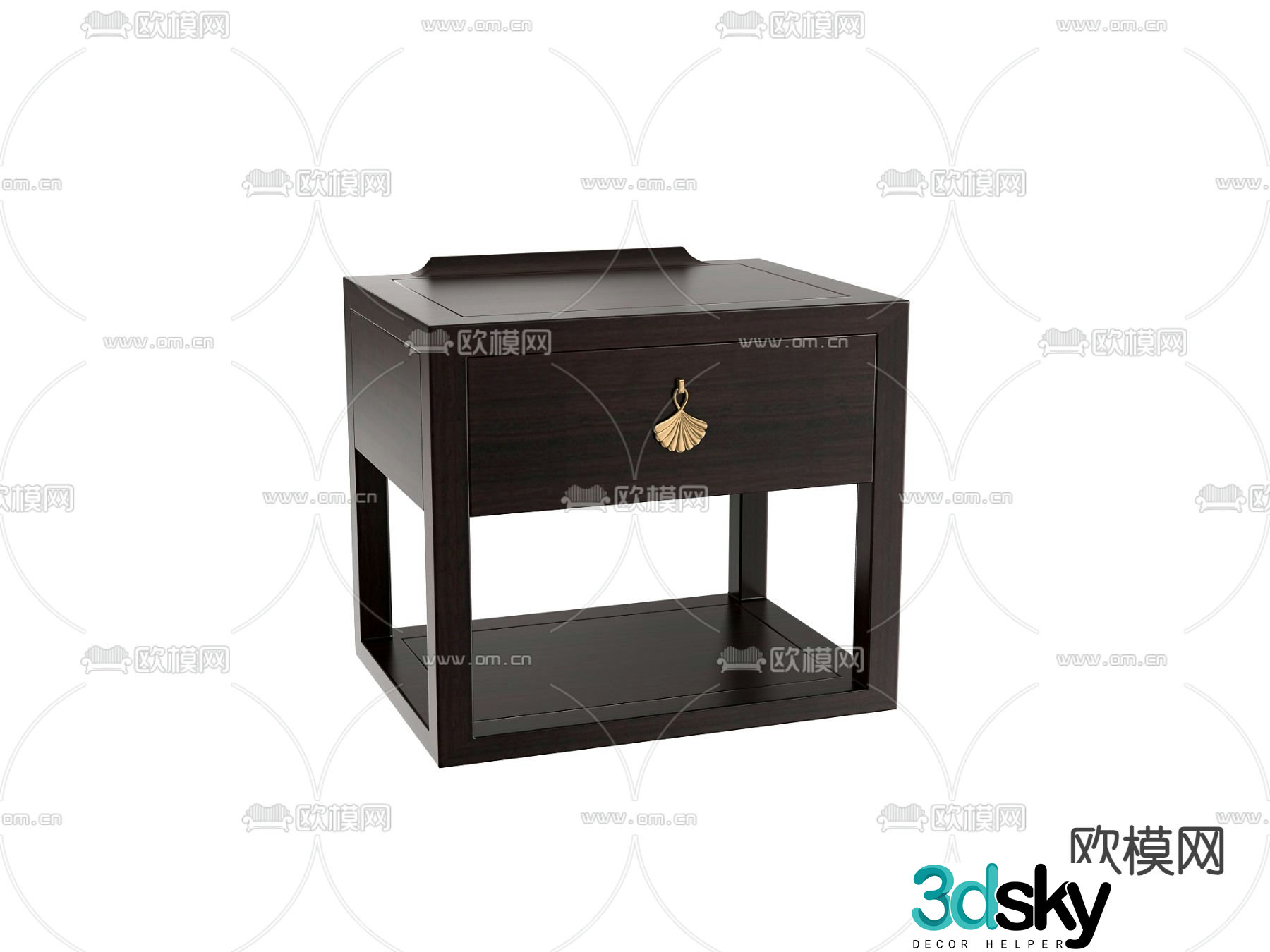 New Chinese style bedside table 3d model