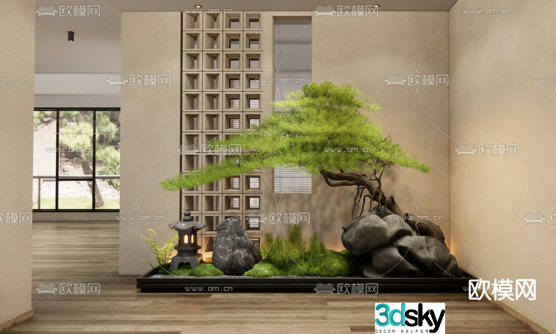 Indoor landscape plant landscaping 3d model