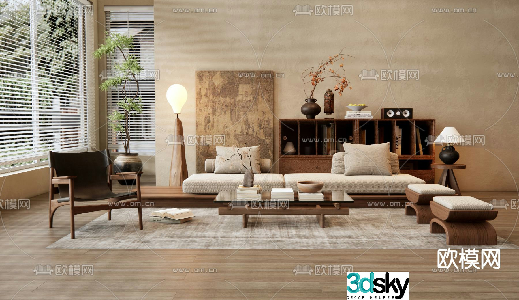 Medieval style modular sofa 3D model