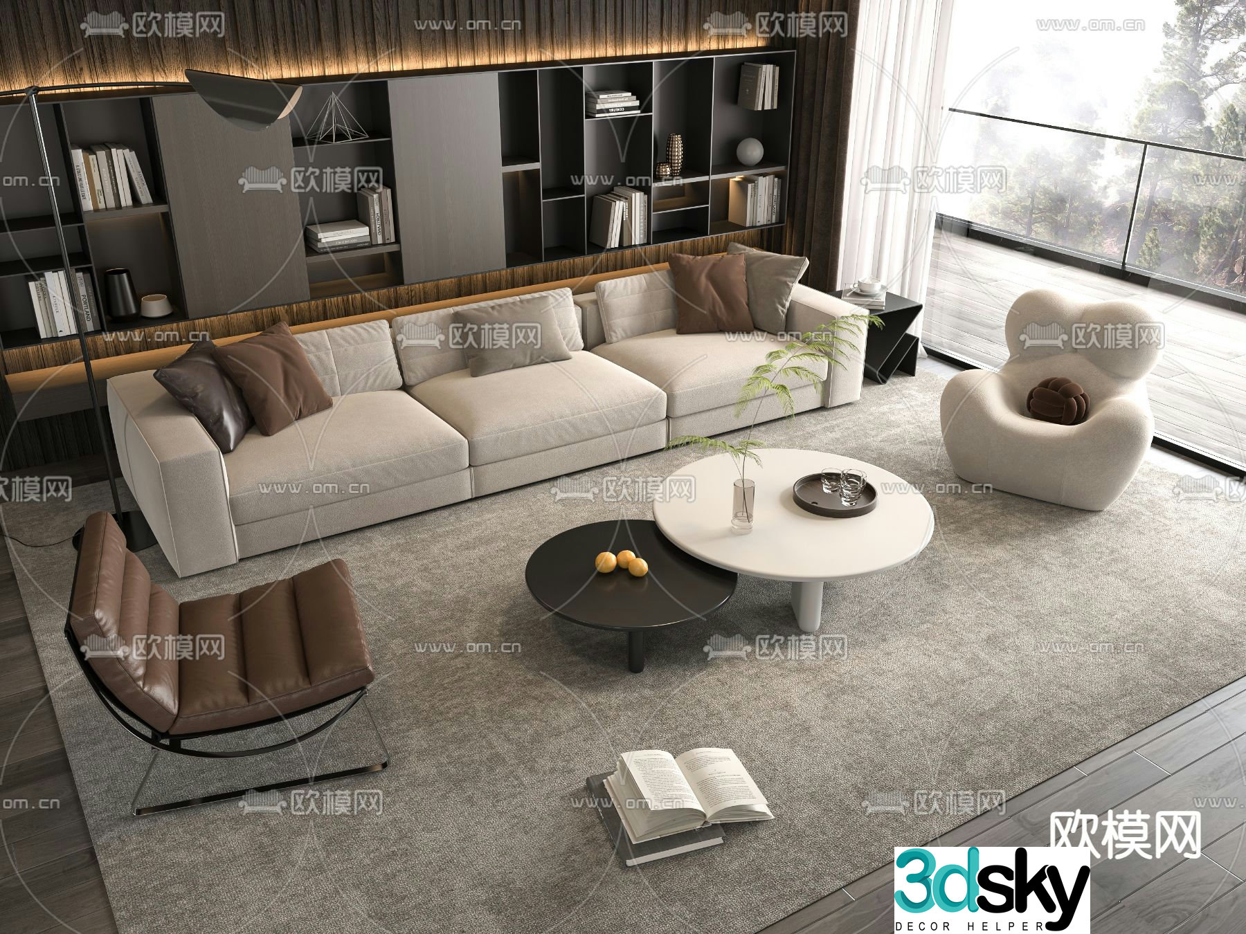 Italian sectional sofa 3d model