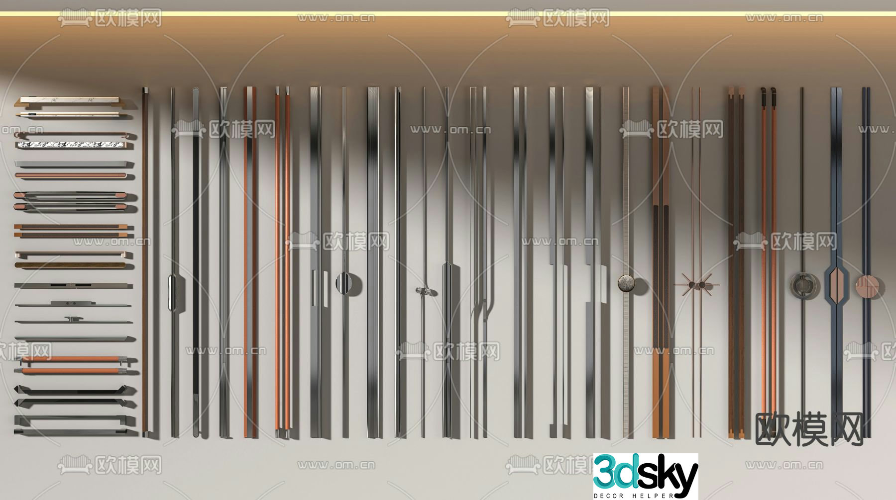 Door handle cabinet door handle 3D model