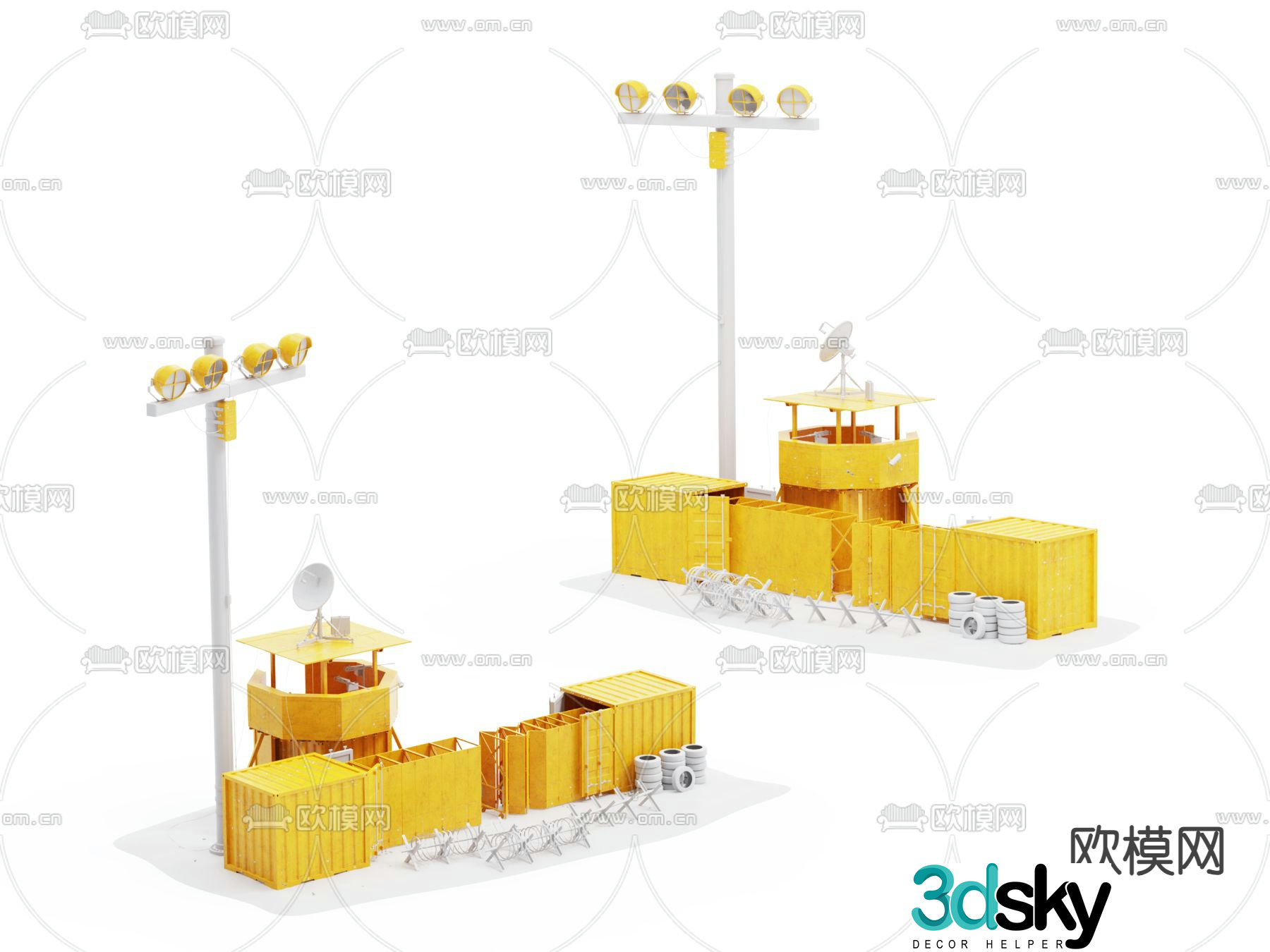 Industrial equipment abandoned electricity tower 3d model
