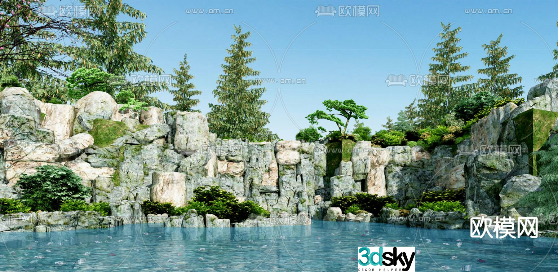 Modern park landscape 3d model