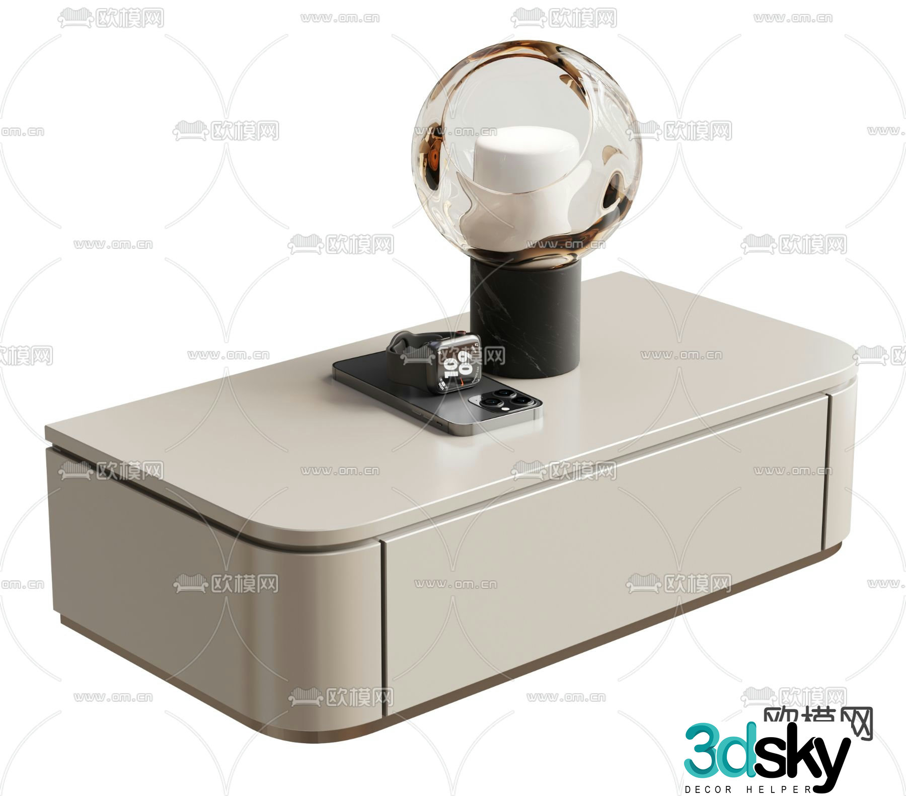 Modern bedside table 3d model