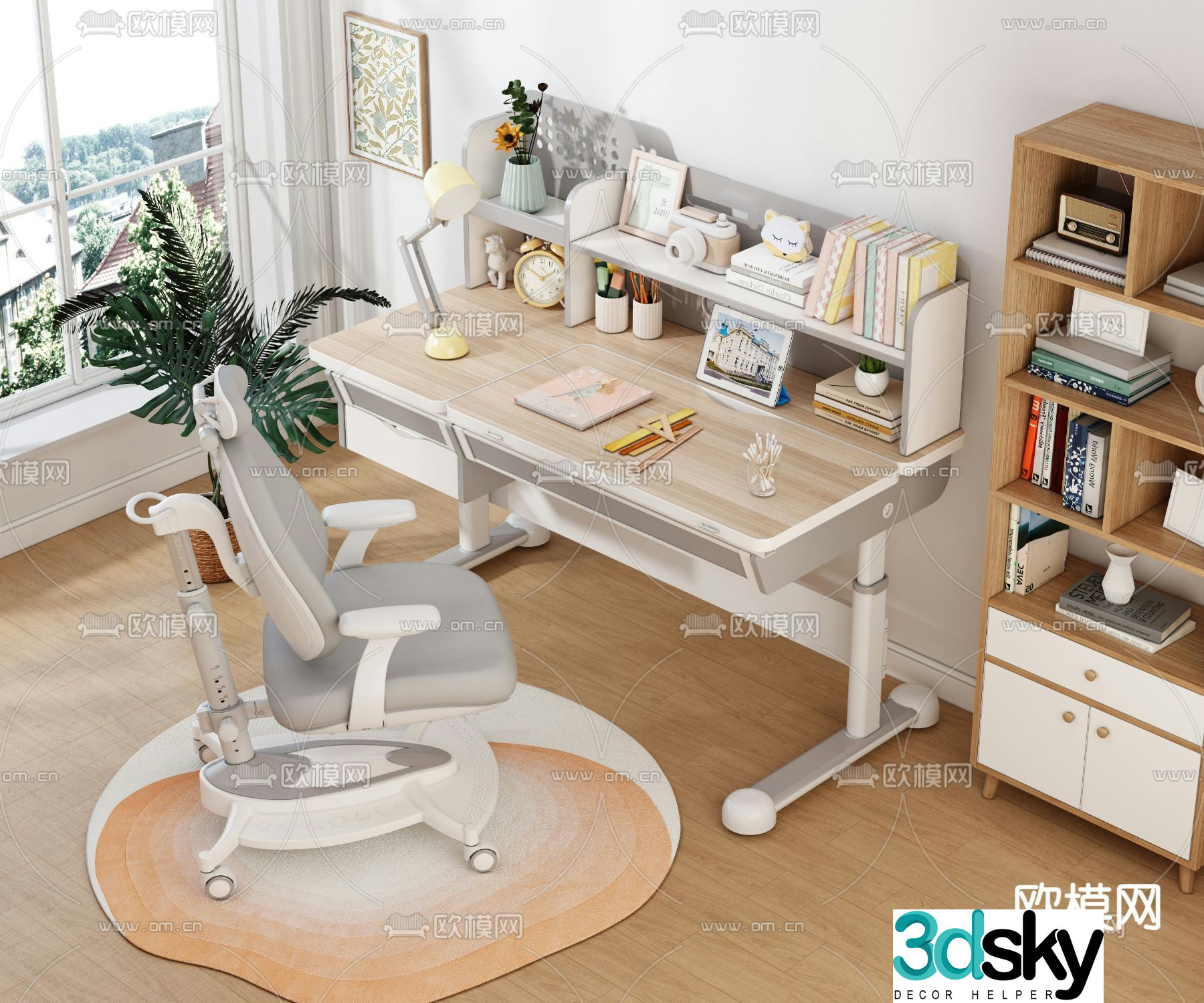 Children’s desk study table 3d model