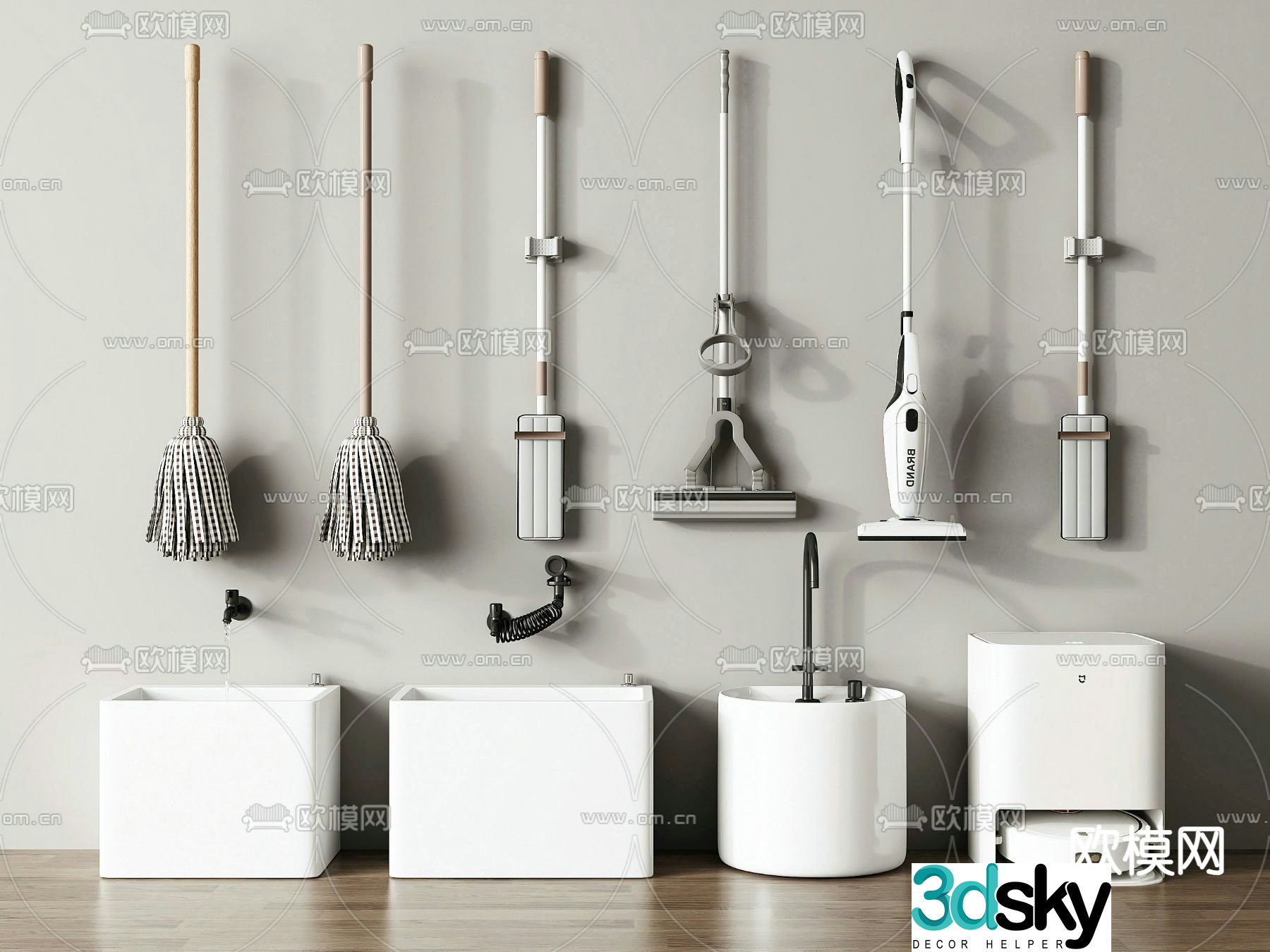 Detergents Mop Pool Mop 3D Model