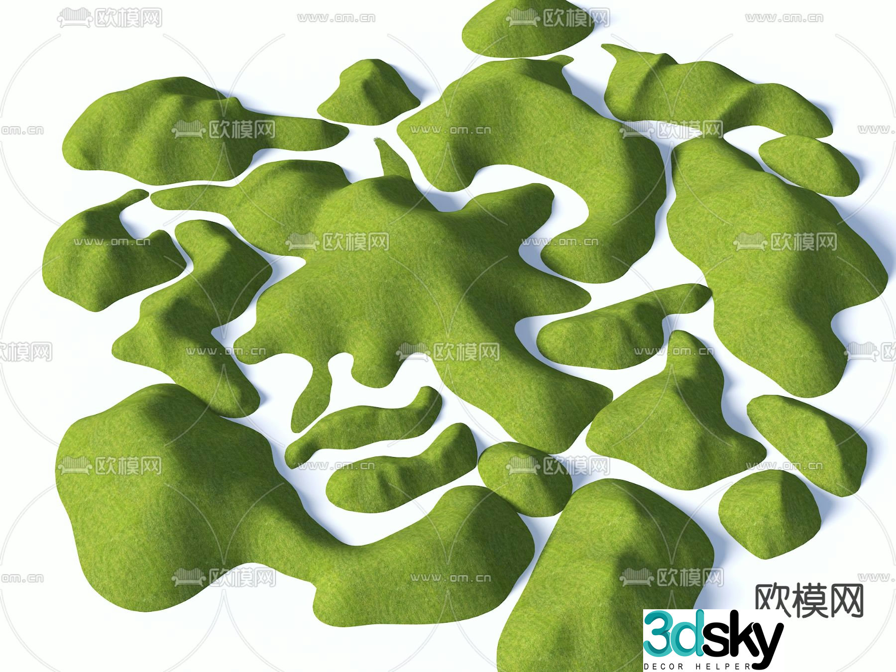 Modern micro terrain green space 3d model