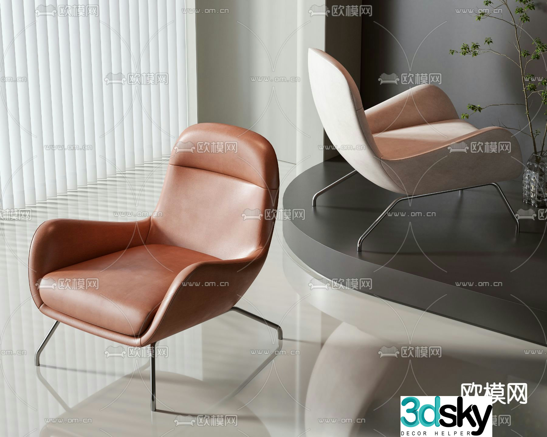 Modern chair leisure chair 3d model