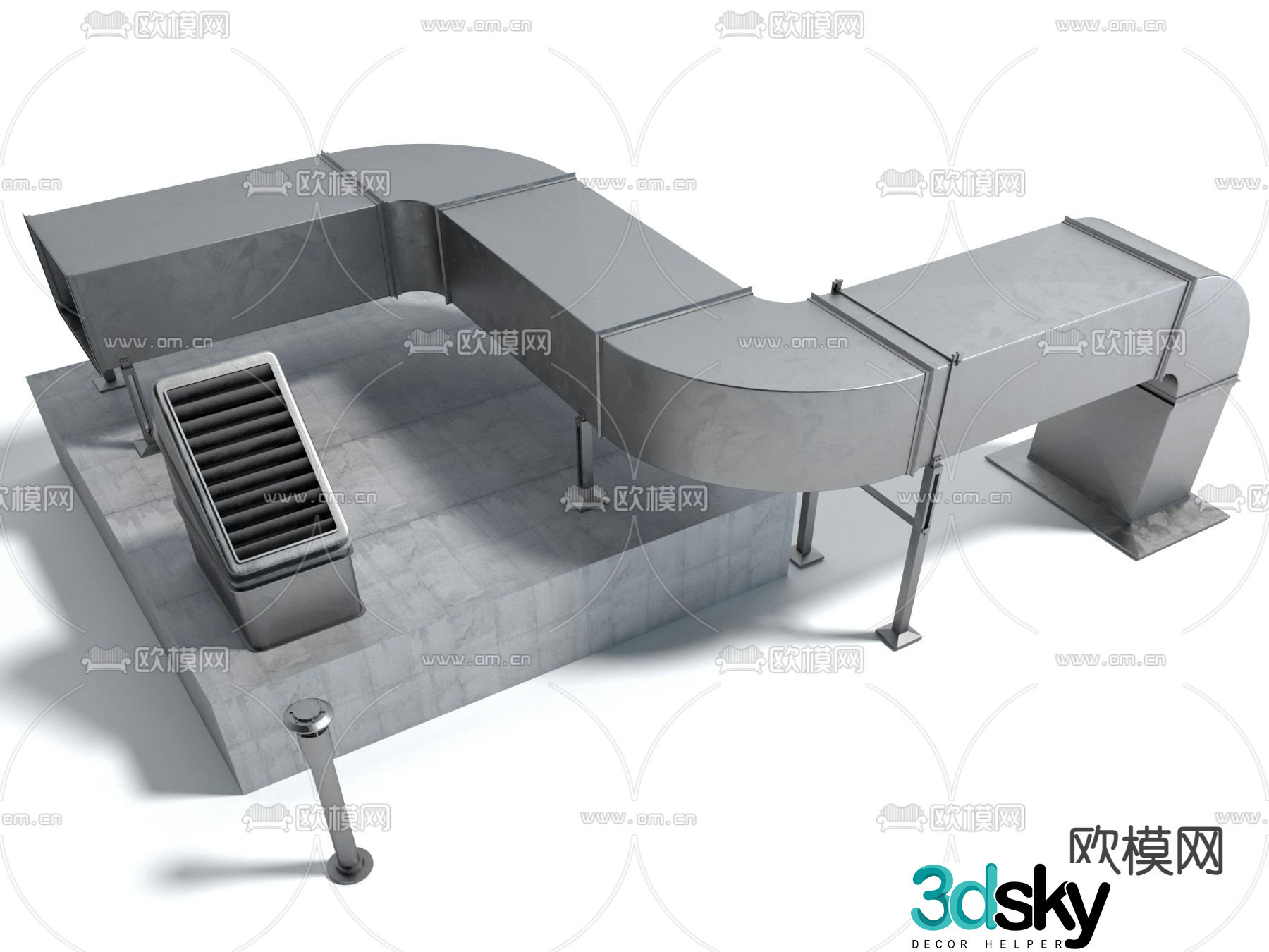 Ventilation duct air conditioning duct 3d model
