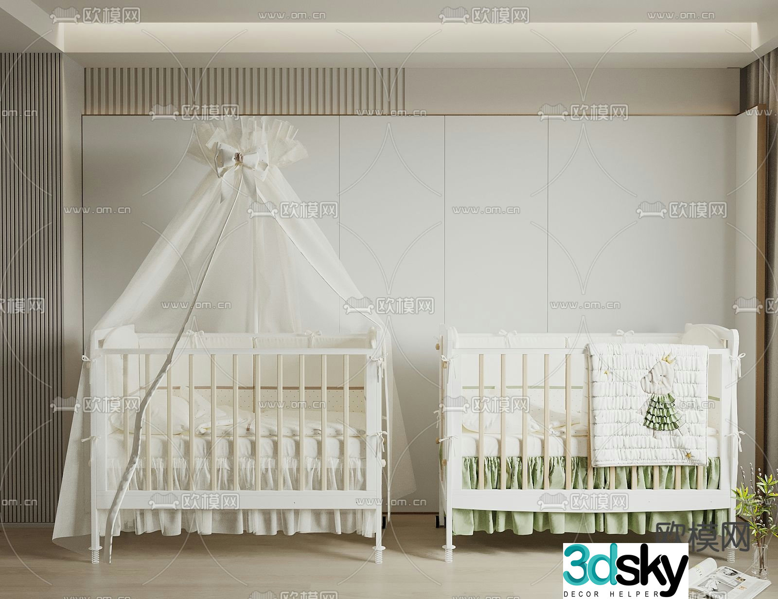 Modern crib 3d model