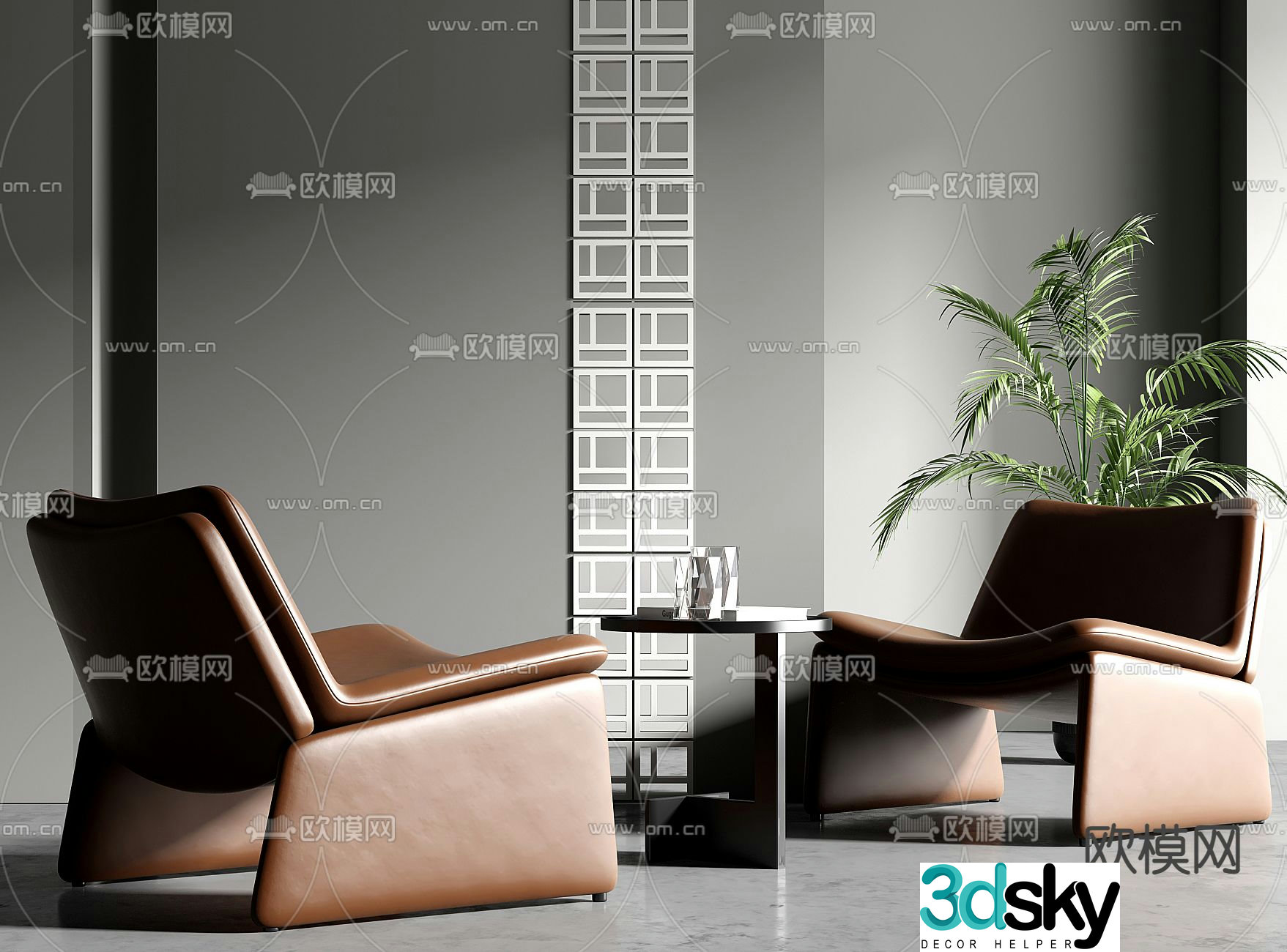 Light luxury leisure chair sofa chair 3d model