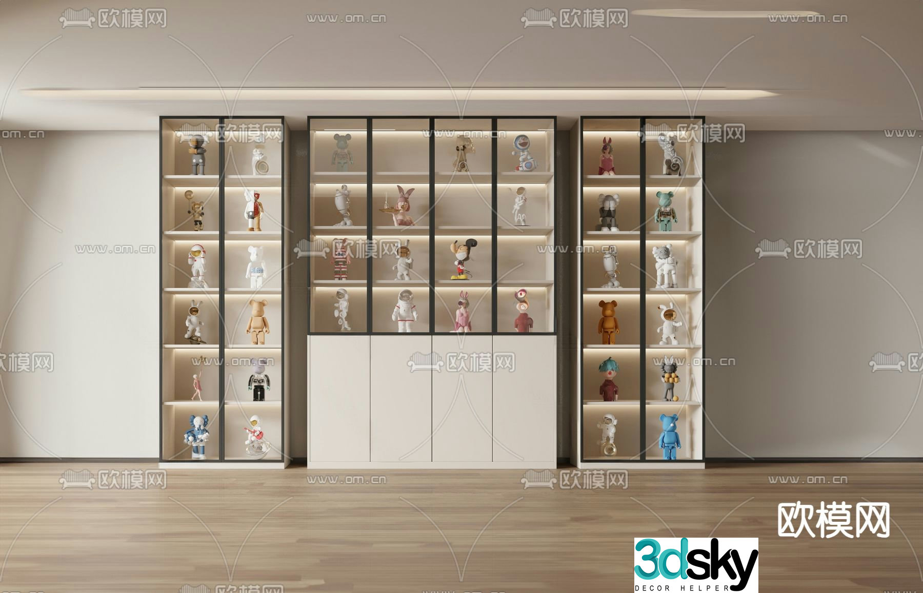 Modern hand cabinet decorative cabinet display cabinet 3D model
