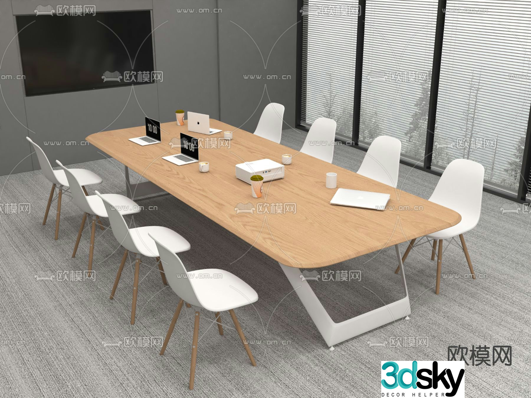 Modern conference table conference table 3d model