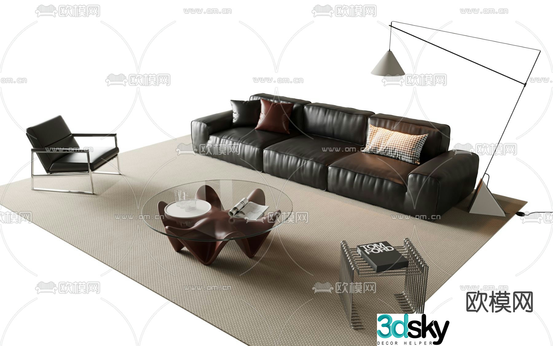 Italian sectional sofa 3d model