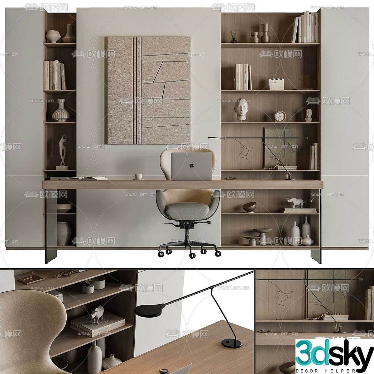 Modern executive desk boss desk 3D model