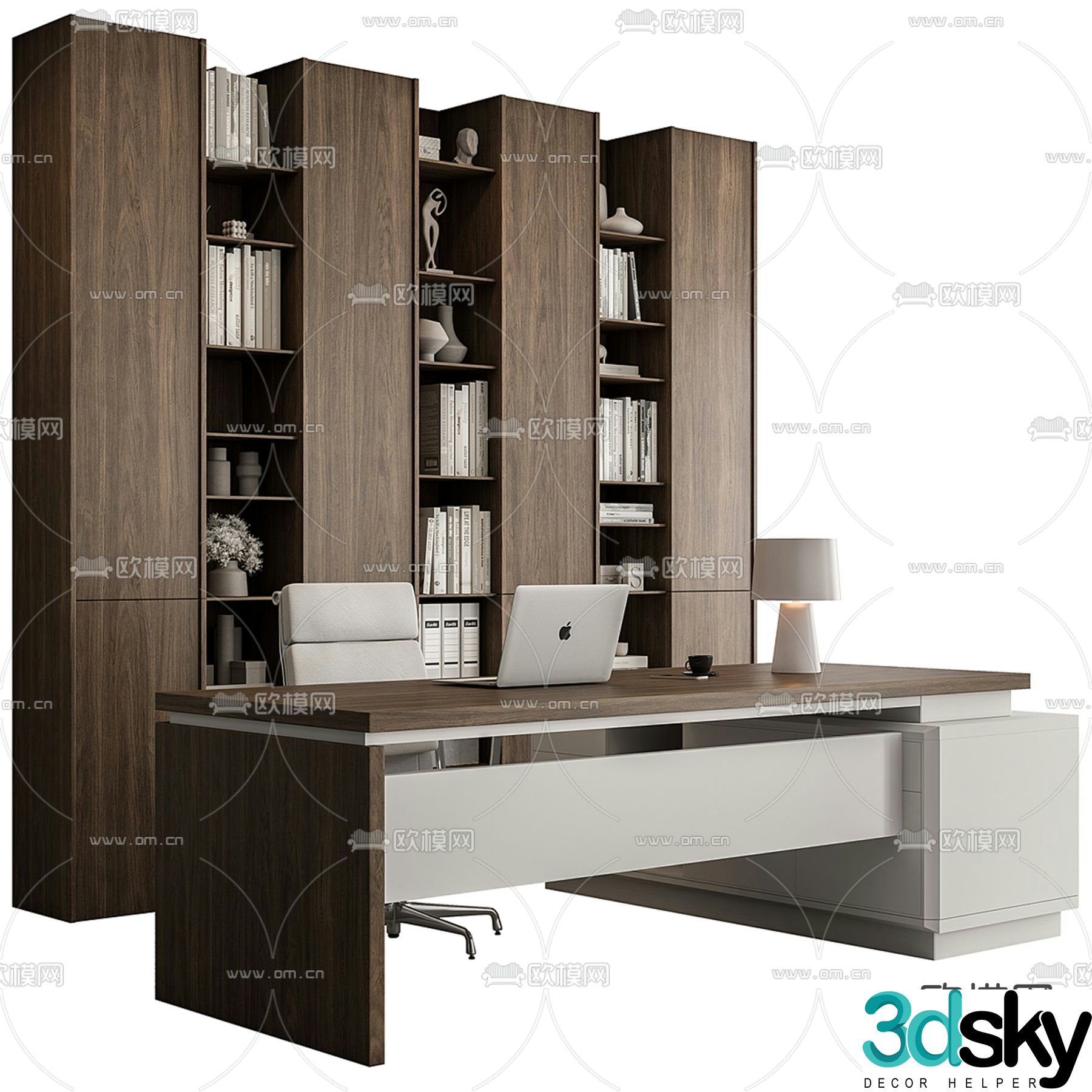 Modern desk desk boss desk 3d model