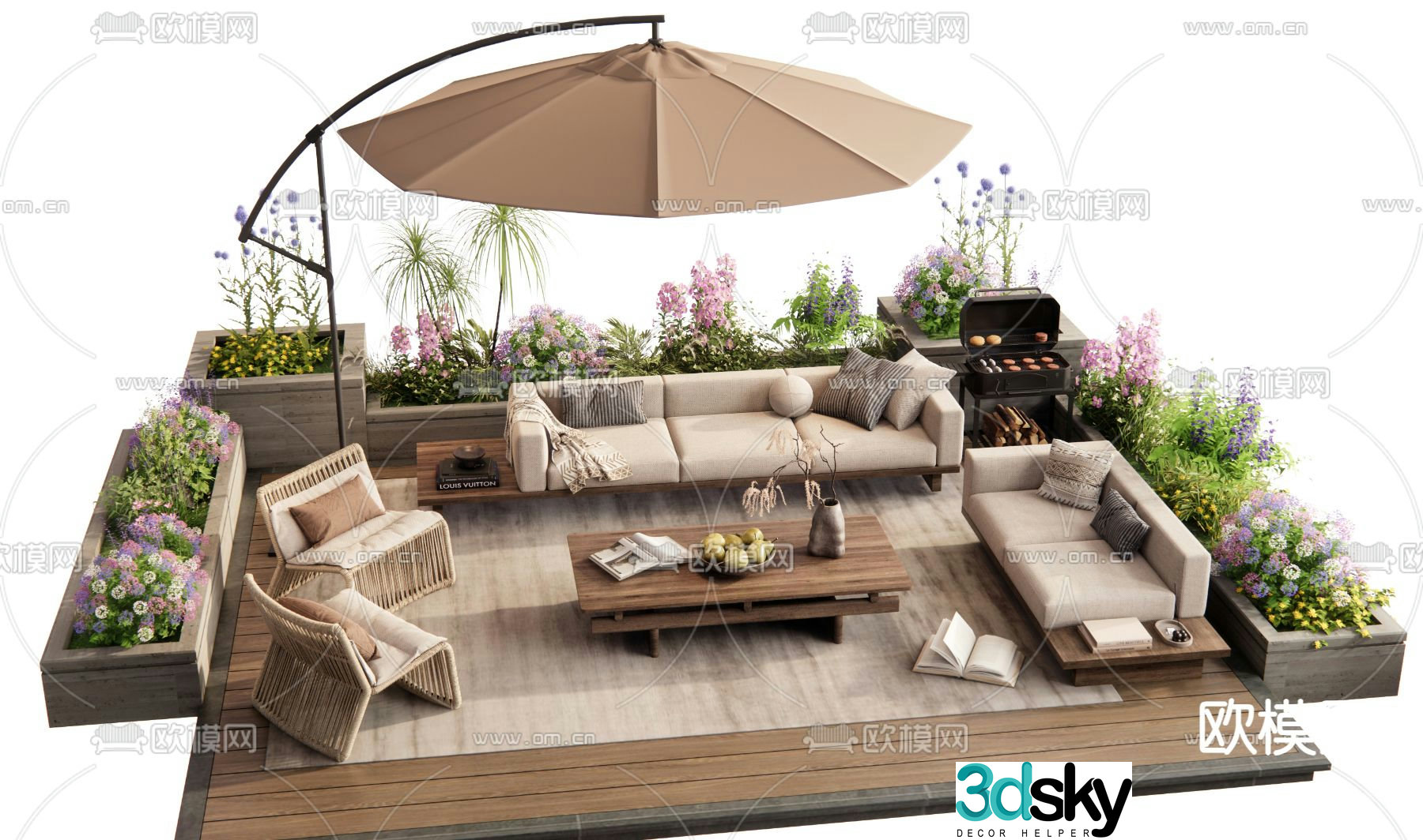 Modern outdoor sofa 3d model