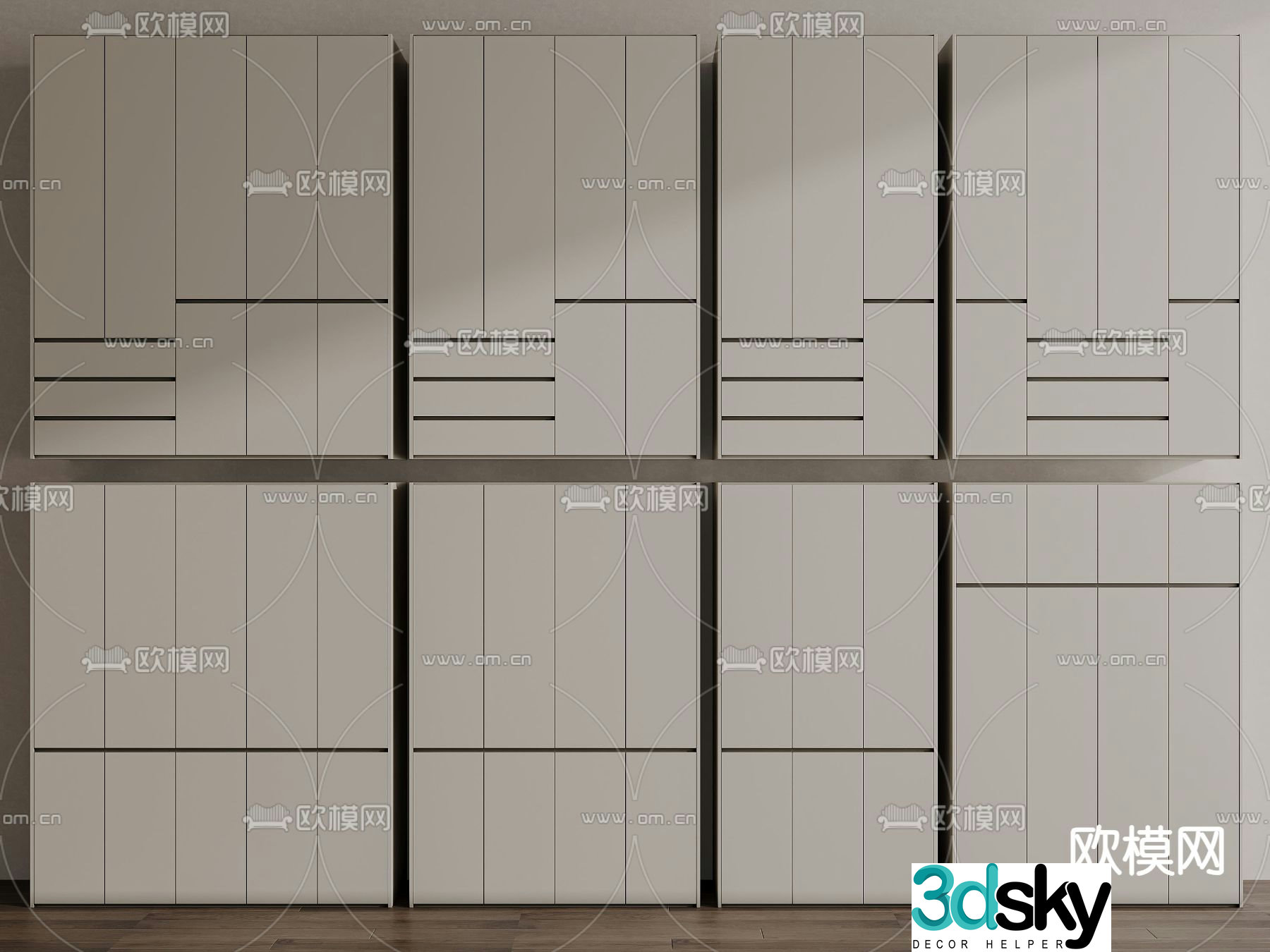 modern wardrobe wardrobe 3d model