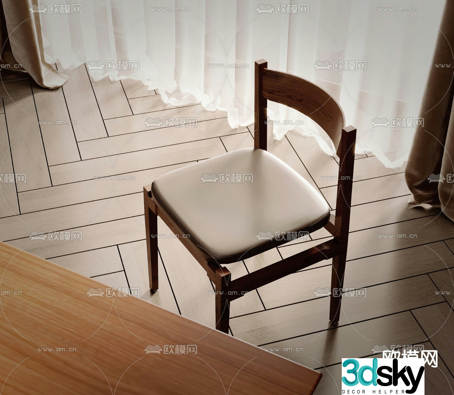 Wabi-sabi style leisure chair 3d model