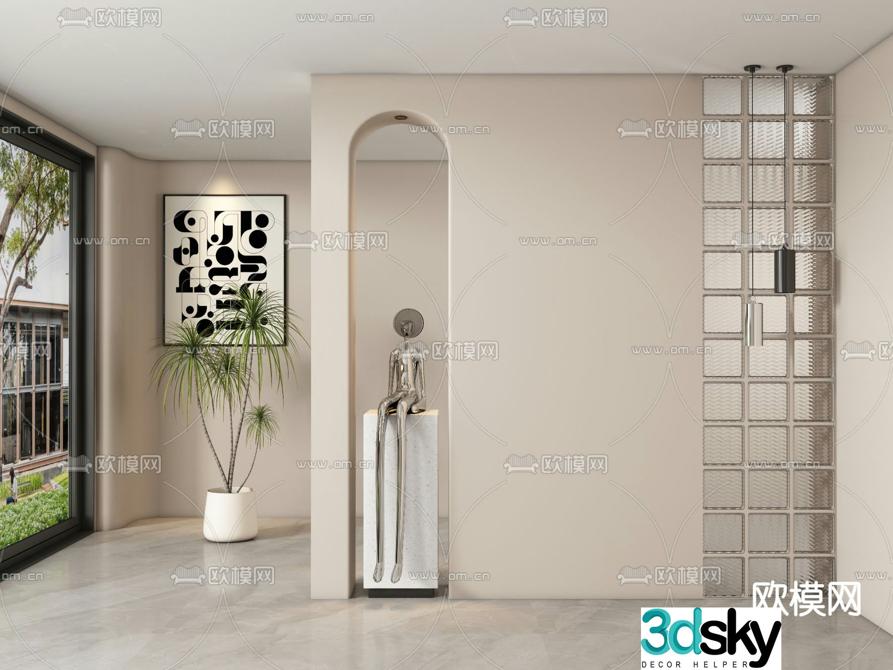 Entrance entrance hall entrance hall partition 3D model