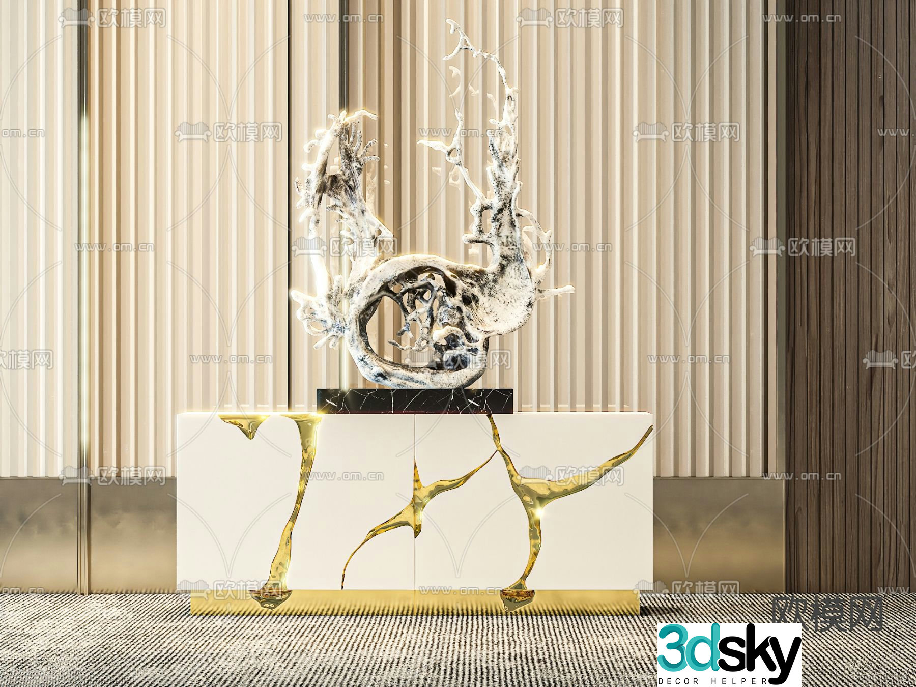 Light luxury style end viewing platform 3D model