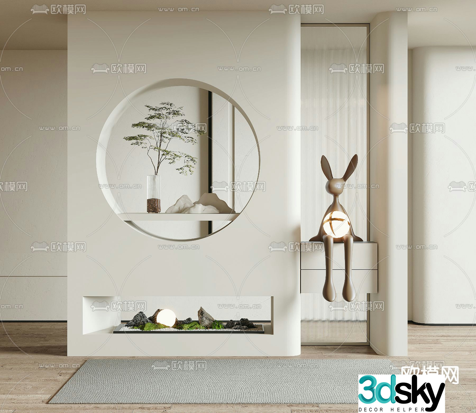 Modern entrance partition 3D model