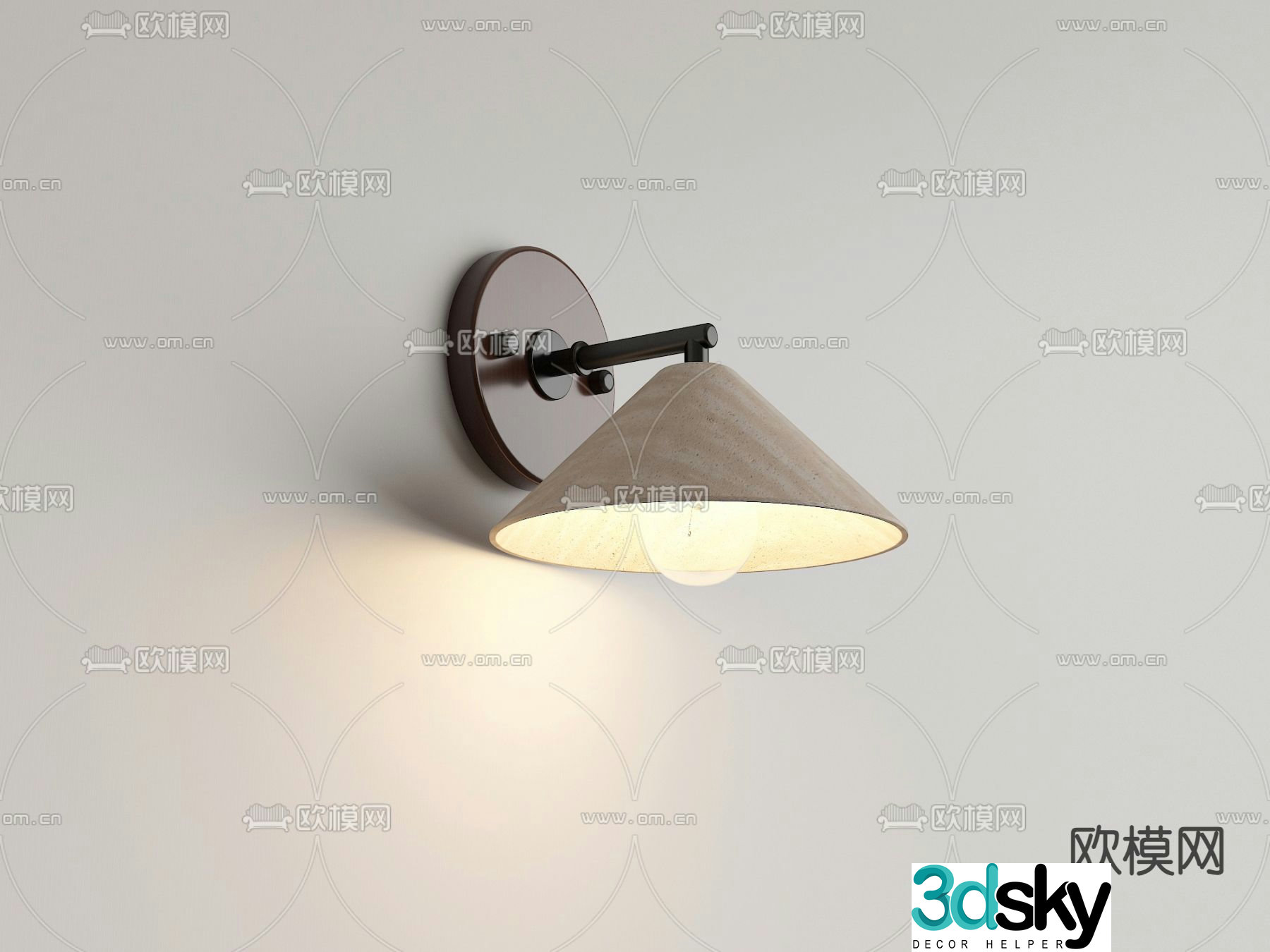 Medieval style wall lamp 3d model