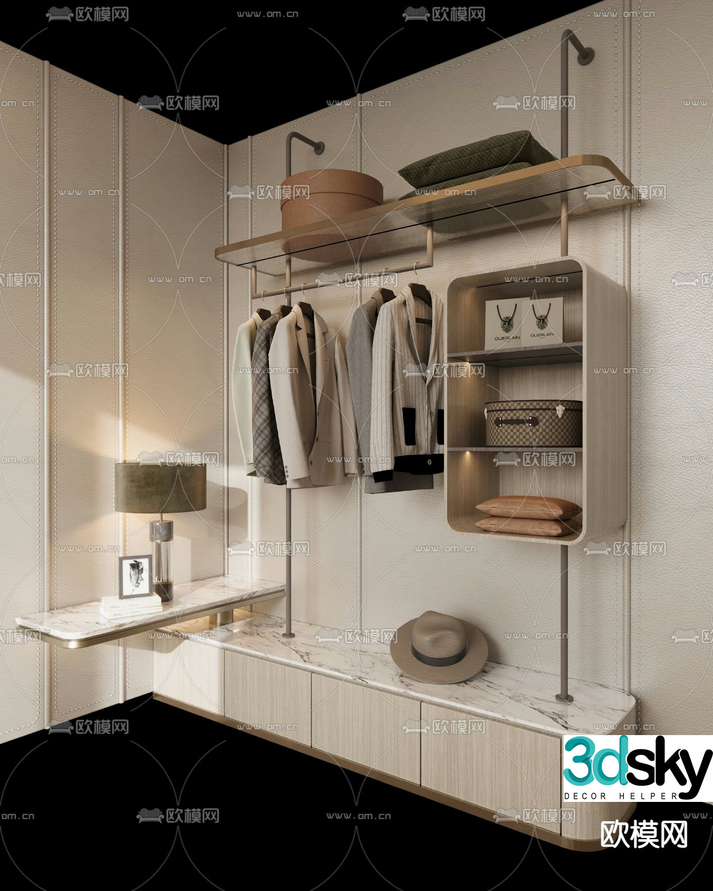 open wardrobe wardrobe 3d model