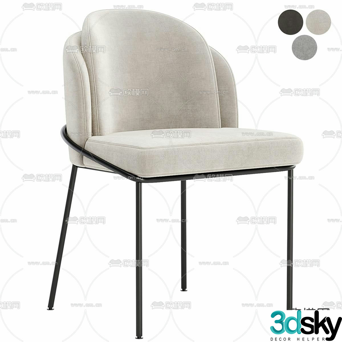 Angelo chair dining chair 3d model