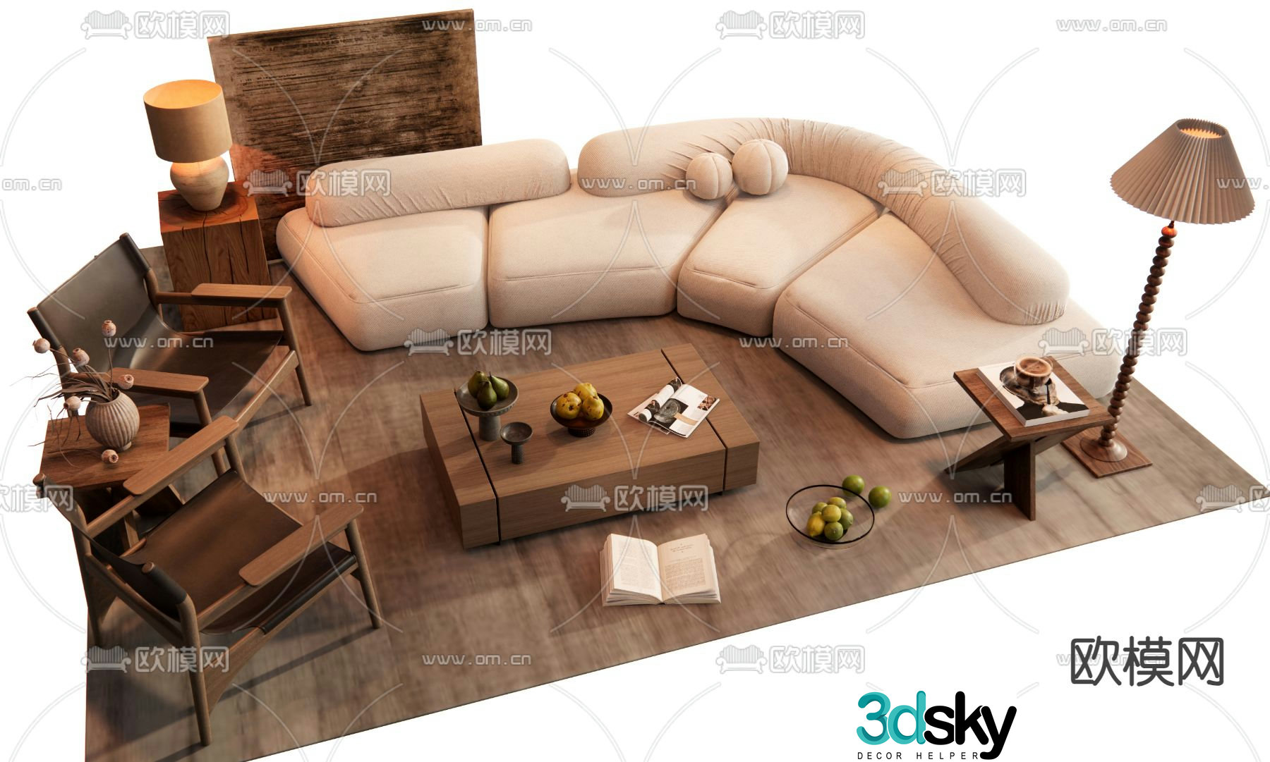 Wabi Sabi modular sofa 3d model