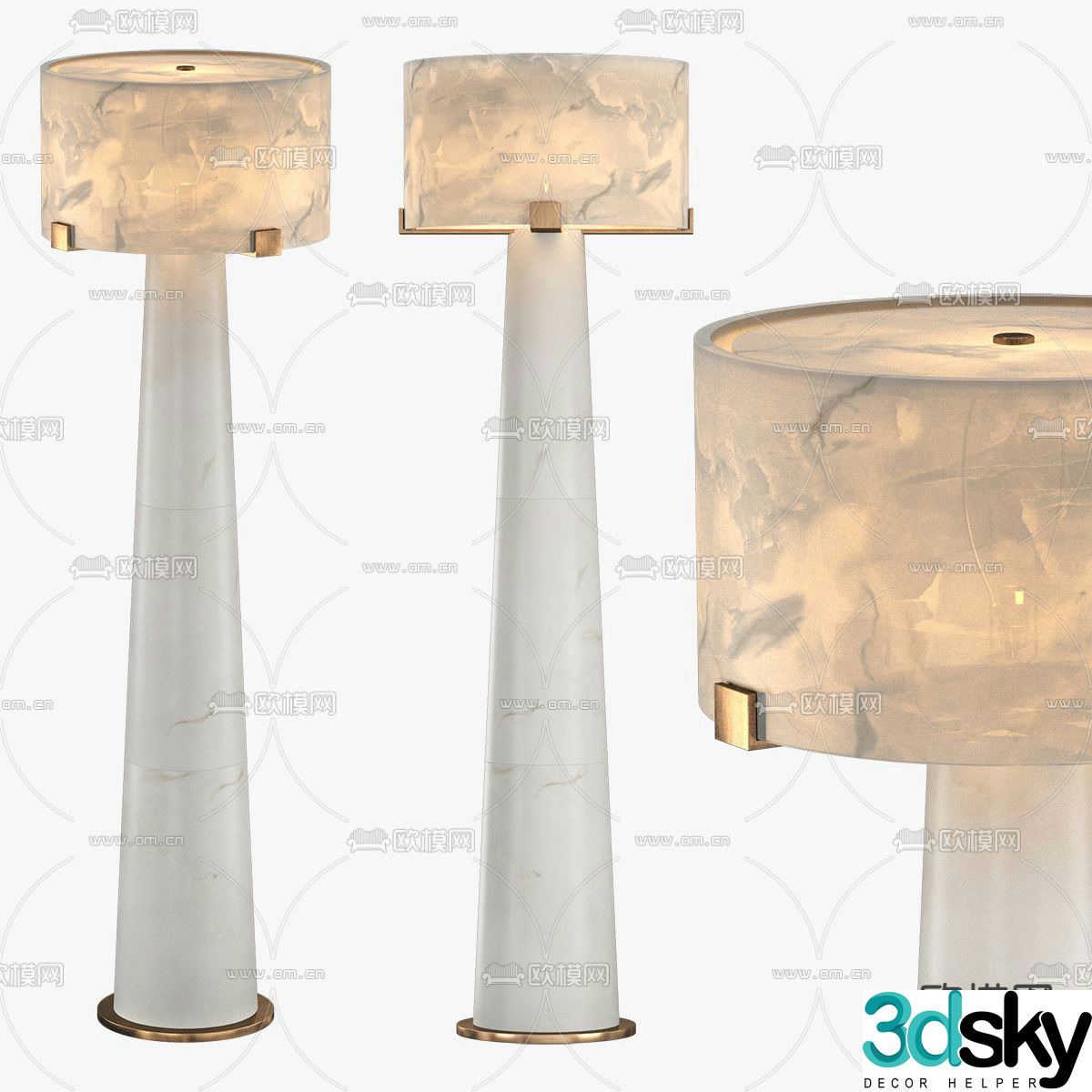 COLLETTE marble floor lamp 3d model
