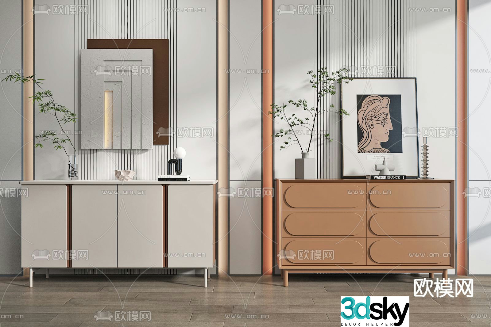 Modern entrance cabinet Duanjing cabinet 3D model