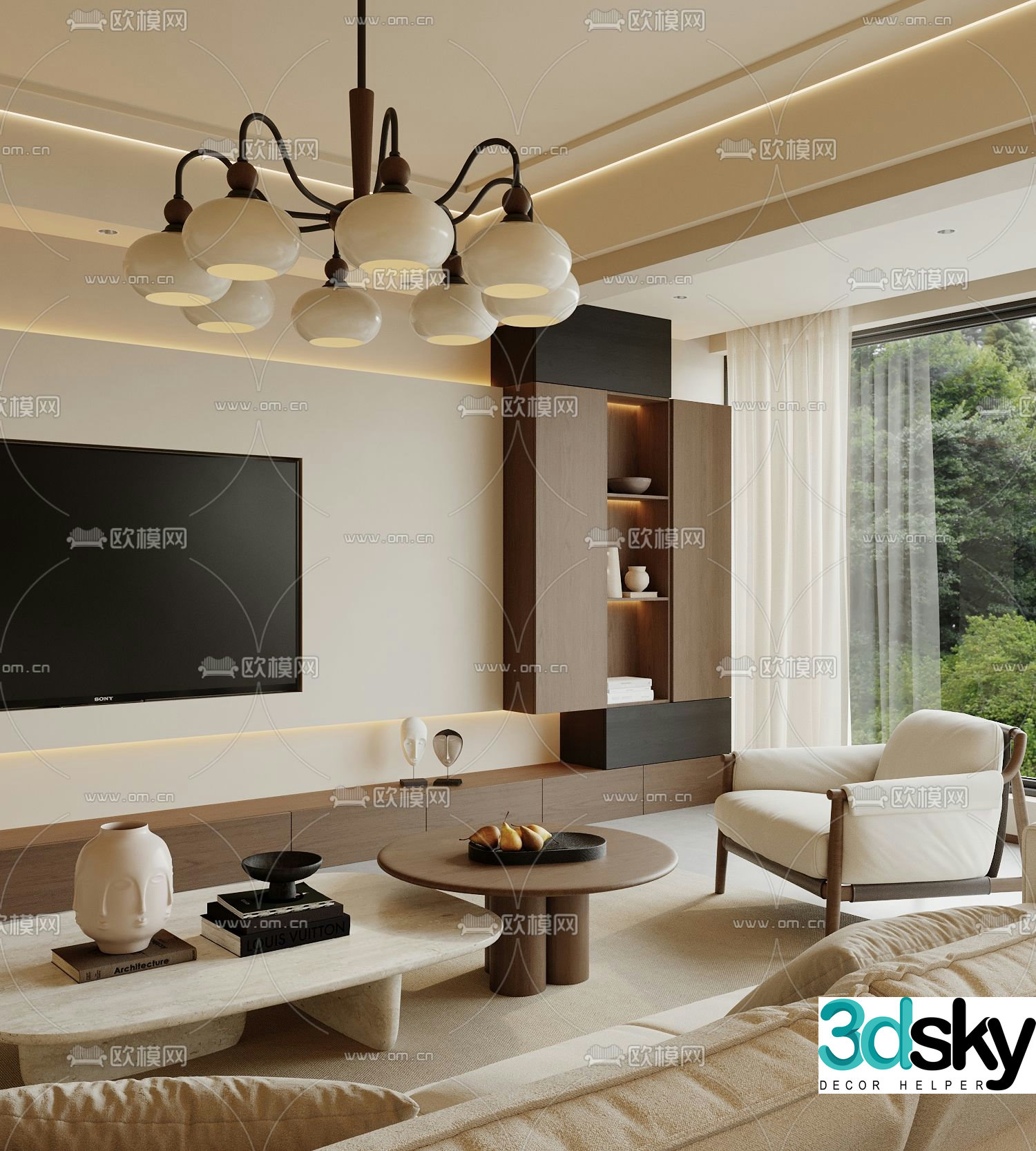 3D model of medieval style living room restaurant